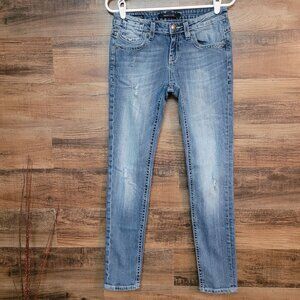 Vigoss Jeans Womens 6 The Brooklyn Super Skinny Low Rise Ripped Thick Stitch